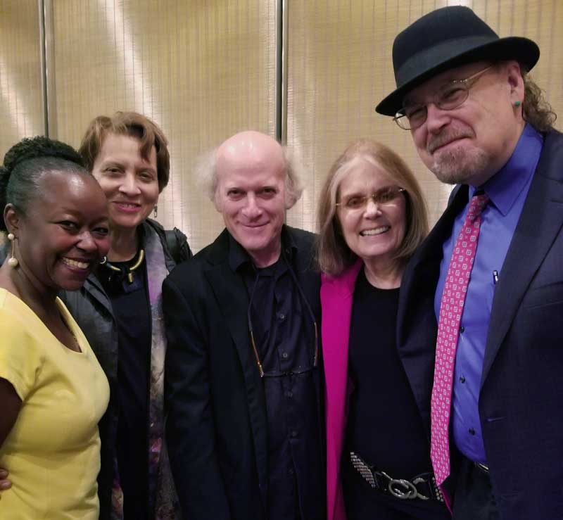After film photo with Gloria Steinem, film director Timothy Greenfield Sanders, cast members Paula Giddings, Farah Griffin and David Carrasco at the New York Public Library premier.